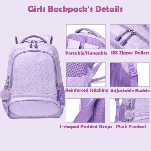 حقيبة ظهر Kimwadalh Pink Bow للفتيات، حقيبة مدرسية للبنات مع حقيبة كتب مدرسية ذات سعة كبيرة للمدرسة الابتدائية in Kuwait