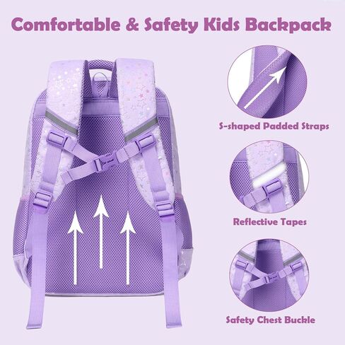 حقيبة ظهر Kimwadalh Pink Bow للفتيات، حقيبة مدرسية للبنات مع حقيبة كتب مدرسية ذات سعة كبيرة للمدرسة الابتدائية in Kuwait