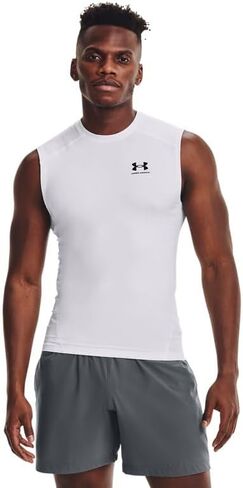 Under Armour Men's Armour HeatGear Compression Sleeveless T-Shirt, (475) Carolina Blue / / White, Small in Saudi Arabia