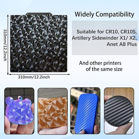 3D Printer Build Plate 235 x 235mm Spring Steel Print PEO PEI Surface Build Plate for Creatily K1/Ender-3 S1 /Ender-3 S1 Pro/Ender-3 V3 KE/Ender-3 V3 SE/Ender-5 S1 (Without Magnetic Base) in Kuwait