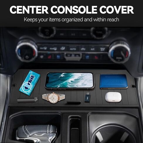 Upgraded Center Console Organizer for 2021–2025 Ford F-150 & 2022–2024 F-150 Lightning XLT with USB Hole – Hidden Storage Tray for Front Shifter Pocket | Keeps Your Console Clean & Organized in Kuwait