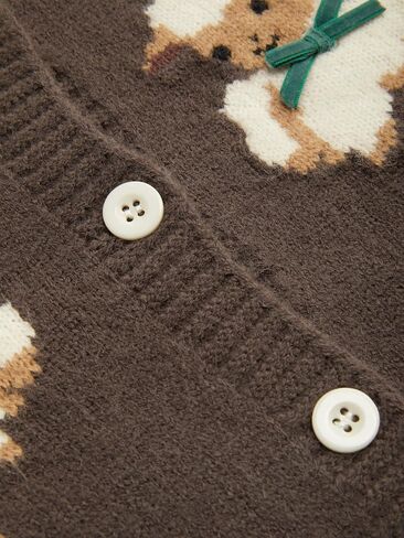 CIDER Women Going Out Knit Cute Cardigan Sweater Sheep Embroidery Ribbon Tie Casual Cardigan in Saudi Arabia