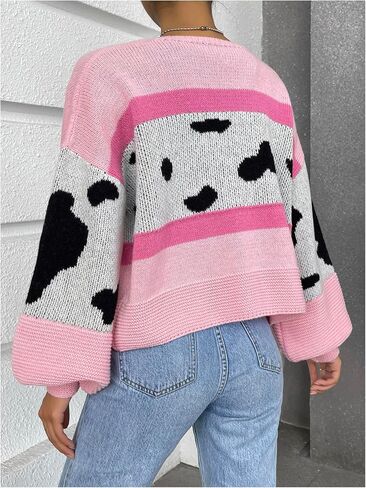 MakeMeChic Women's 3D Floral Cardigan Sweaters Open Front Cropped Cute Cardigan Lantern Sleeve Outerwear in Saudi Arabia