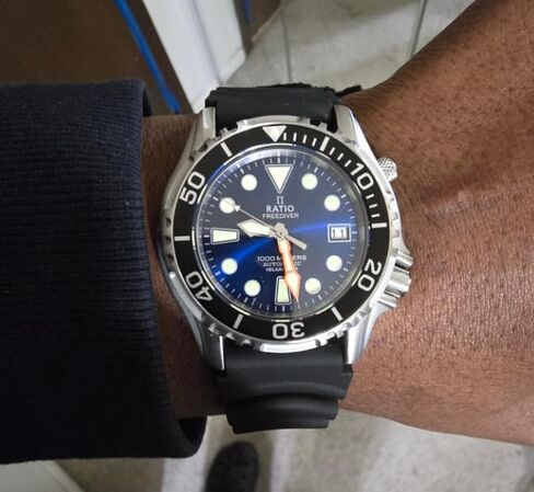 RATIO FreeDiver Helium Safe Dive Watch Stainless Steel Automatic Diver Watch 1000M Water Resistant Diving Watch for Men in Saudi Arabia