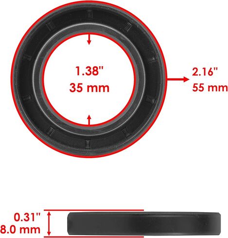 Caltric 92049-1298 Oil Seal Compatible with Kawasaki Drive Shaft Seal 920491298 TC 35x55x8 in Saudi Arabia