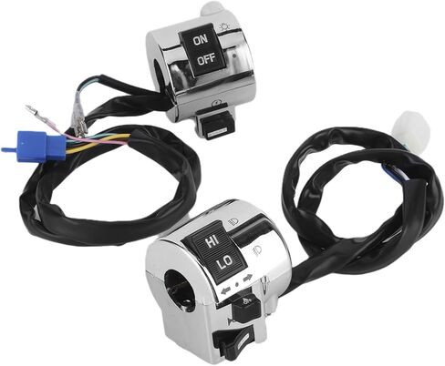Majatou Motorcycle Handlebar Switch, Headlight On/Off Handlebar Switch, Pair Motorcycle Handlebar Switch Control Button for Turn Headlight Horn 25mm Universal in Saudi Arabia