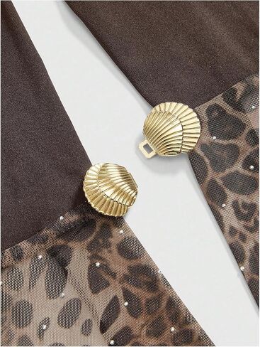 SweatyRocks Women's Leopard Mesh Halter Tops Y2K Sparkly Asymmetrical Flowy Going Out Top in Saudi Arabia