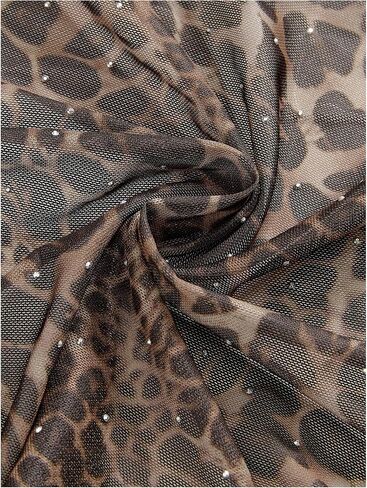 SweatyRocks Women's Leopard Mesh Halter Tops Y2K Sparkly Asymmetrical Flowy Going Out Top in Saudi Arabia
