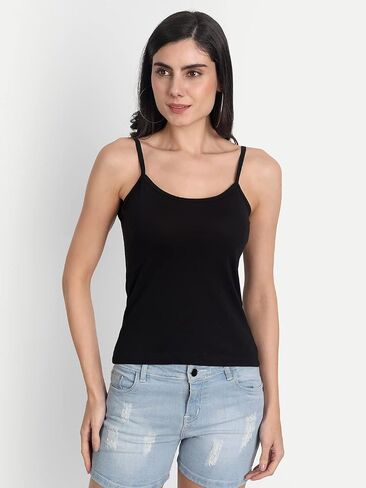 Aimly Tank Tops for Women's 3 Pack Cotton Spaghetti Strap Summer Camisole Scoop Neck Slim Fit Sleeveless in Saudi Arabia