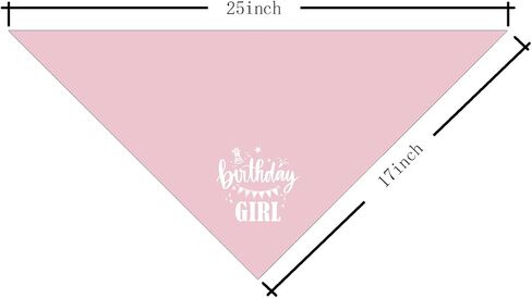 Birthday Girl Dog Bandana, Apricot Pink Dog Bandana, Funny Cute Dog Bandana, Pet Dog Triangle Scarf, Pet Dog Scarf Accessories, Gift for Dog Lover, Dog Bandana for Small Medium Large Dogs (D33) in Saudi Arabia