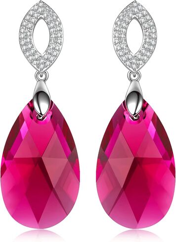 Created with Swarovski® Crystals, GONA JEWELRY 925 Sterling Silver Earrings, White Gold Plated, Earrings for Women, Gift for Women, Birthday, Anniversary, Christmas, Valentine's Day in Saudi Arabia