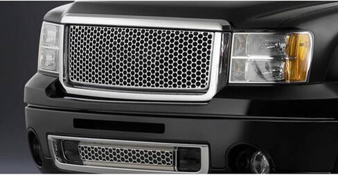 Grille Compatible With 2007-2013 GMC Sierra 1500 Denali, ABS Plastic Chrome Front Upper Grille + Lower Grill Guards By IKON MOTORSPORTS, 2008 2009 2010 2011 2012 in Saudi Arabia