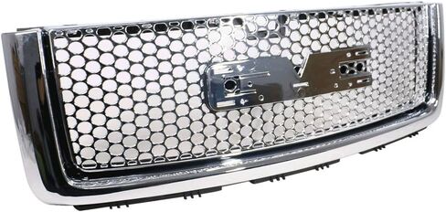 Grille Compatible With 2007-2013 GMC Sierra 1500 Denali, ABS Plastic Chrome Front Upper Grille + Lower Grill Guards By IKON MOTORSPORTS, 2008 2009 2010 2011 2012 in Saudi Arabia