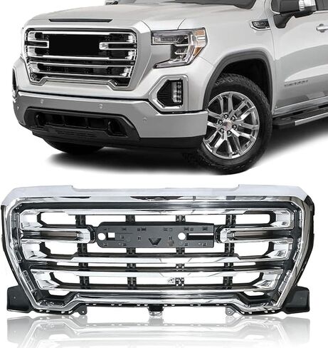 Partsflow For 2019 2020 2021 2022 GMC Sierra 1500 Front Upper Grille Grill Bumper Chrome Shell Assembly 84508284 in Saudi Arabia