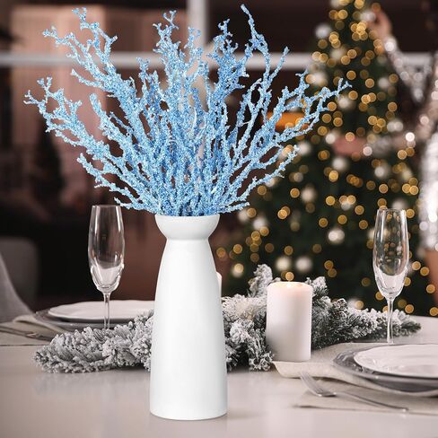 Giegxin 6 Pcs Snowy Branches Tree Picks 16 Inch Artificial Christmas Tree Branches Picks White Christmas Greenery Stems Frosted Tree Branches Twigs Stems for Xmas Tree Wreaths Home Table Decor in Saudi Arabia