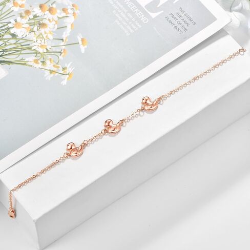 Palpitate Duck Gifts Duck Bracelets for Girls 925 Sterling Silver 925 Cute Ducky Jewelry Birthday for Women Girls in Saudi Arabia