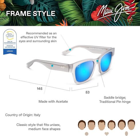 Maui Jim Men's and Women's Valley Isle Polarized Classic Sunglasses in Kuwait