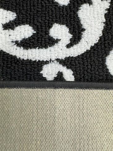 Hallway Runner Rug Non Slip Rubber Backing, 26 inch x 8 ft, Scroll, Black & White, Heavy Duty Berber Style Carpet Runner for Entryway, Kitchen, Bathroom, Bedroom, Laundry Room. in Kuwait