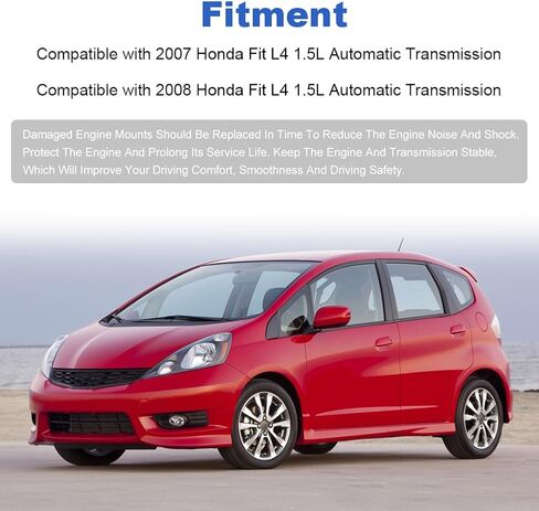 JDMON 1Pcs Engine Motor Transmission Mount Replacement for 2007 2008 Honda Fit L4 1.5L Automatic Trans Compatible with A4537, GP9285, 9285,50805SLAA81 in Saudi Arabia