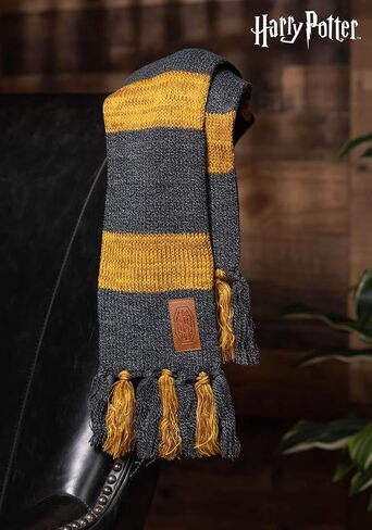وشاح Newt Scamander Hufflepuff المحبوك - بطول 64 بوصة مع شرابات من الغزل، مرخص رسميًا in Saudi Arabia