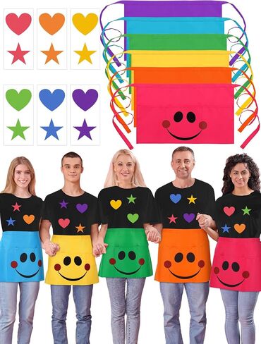 Mepase 6sets/66pcs Halloween Book Character Costumes for Teacher Group Halloween Costume Have You Filled a Bucket Today Included Aprons and Self Adhesive Felt Heart for Classroom DIY Cosplay Role Play in Saudi Arabia