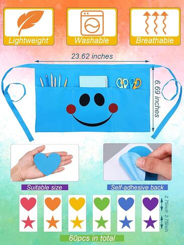 Mepase 6sets/66pcs Halloween Book Character Costumes for Teacher Group Halloween Costume Have You Filled a Bucket Today Included Aprons and Self Adhesive Felt Heart for Classroom DIY Cosplay Role Play in Saudi Arabia