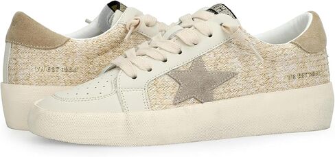 VINTAGE HAVANA Women's Reflex Sneaker, Natural/Gold, 8.5 in Saudi Arabia