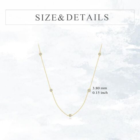 KECHO 14K Gold Station Necklace | Simulated Diamond BTY Necklace | Womens CZ Chain Necklace | Layering Necklaces 16+2" in Saudi Arabia