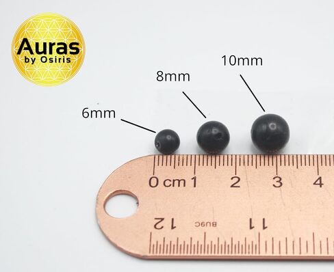 Black Shungite Necklace for Men/Women Energy Protection Jewelry Black Choker Necklace 6mm Beads 17 inches Made in USA in Kuwait