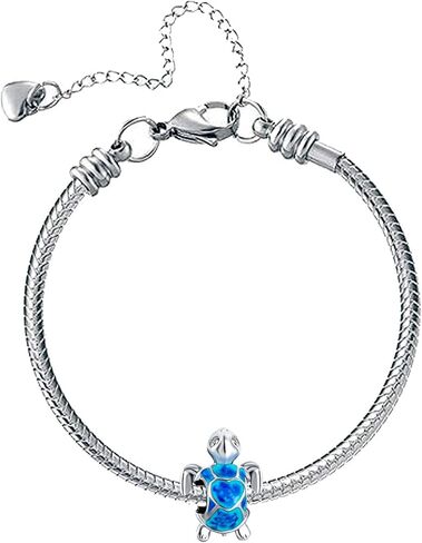 Blue Sea Turtle Charm for Bracelet Charm Compatible with Pandora Charm Bracelet Charms Seaturtle Animal Silver Heart Necklace Pendant in Saudi Arabia