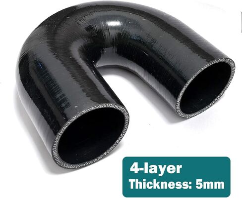 ID 2.5 "63 مللي متر 180 درجة U بيند شكل الكوع مقرنة خرطوم ارتفاع درجة الحرارة 4-Ply عززت خرطوم السيليكون الأحذية المدخول in Kuwait