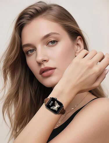 2 حزمة حزمة من الجلد النحيف المتوافقة مع Apple Watch Band 38mm 40mm 41mm 42mm 44mm 45mm 46mm 49mm 49 مم ، حزام جلدي أصلي الطبقة العليا لسلسلة Iwatch 10/9/8/7/6 5/4/3/2/1/se/ultra in Kuwait