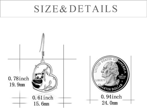 Animal Earrings for Women Sterling Silver Heart Cat/Owl/Sloth/Panda/Frog Dangle Drop Gfits Jewelry for Women in Saudi Arabia