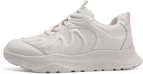 Platform Women's Fashion Sneakers,Cow Leather Patchwork Casual Tennis Shoes for Women Comfortable Non Slip Running Walking Shoes in Kuwait