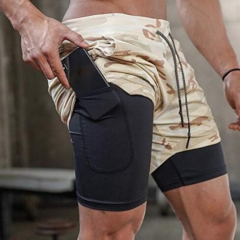 Mens Running Gym Shorts Breathable Lightweight Athletic Sport Shorts for Workout with Pockets in Saudi Arabia