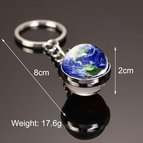 Keychains Luminous Planets Fashion Double-sided Crystal Pendant Key Ring Bags Key Chains Gifts Accessories in Saudi Arabia