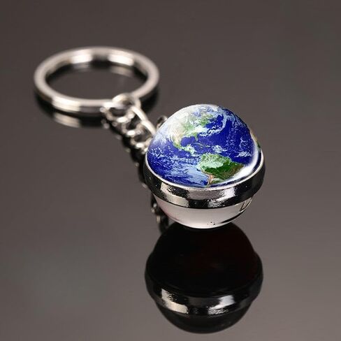Keychains Luminous Planets Fashion Double-sided Crystal Pendant Key Ring Bags Key Chains Gifts Accessories in Saudi Arabia