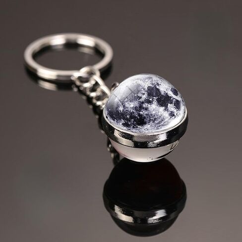 Keychains Luminous Planets Fashion Double-sided Crystal Pendant Key Ring Bags Key Chains Gifts Accessories in Saudi Arabia