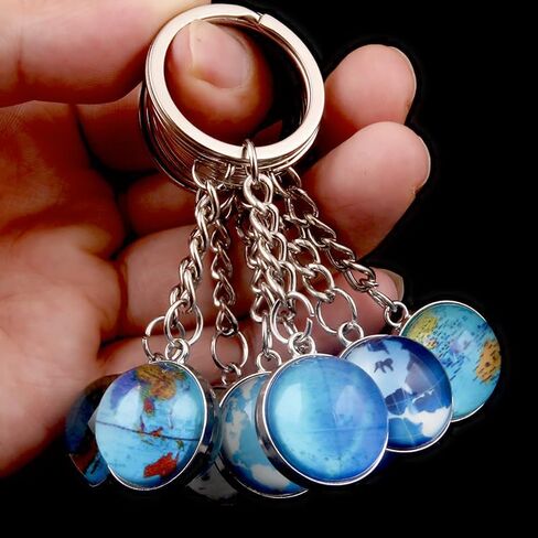 Keychains Luminous Planets Fashion Double-sided Crystal Pendant Key Ring Bags Key Chains Gifts Accessories in Saudi Arabia