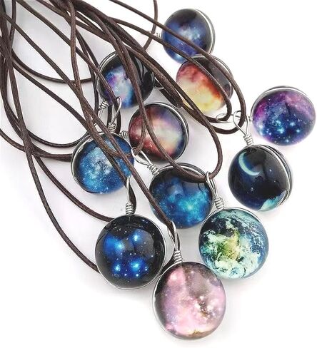 Keychains Luminous Planets Fashion Double-sided Crystal Pendant Key Ring Bags Key Chains Gifts Accessories in Saudi Arabia