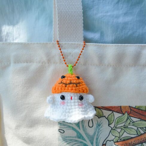 Creative Cute Ghost Pendant Keychain, Fun Hand-Knitted Bag Charm Gifts for Handbag Backpack Purse Keychain Accessories Charm in Saudi Arabia