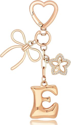 Gold Bubble Letter Bag Charms for Handbags Backpacks, Chunky Initial Keychain Gifts Purse Charm Accessories for Women Girls in Kuwait