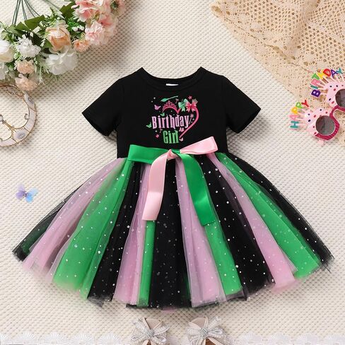 AWIBMK Witch Themed Birthday Girl Dress Headband Photo Cake Smash Outfits Rainbow Tulle Halloween Party Princess Dresses in Saudi Arabia