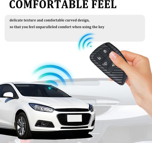 متوافق مع غطاء Chevy Key Fob وغطاء GMC Key Fob، وحافظة مفاتيح من ألياف الكربون مع سلسلة مفاتيح وحلقة مفاتيح in Saudi Arabia