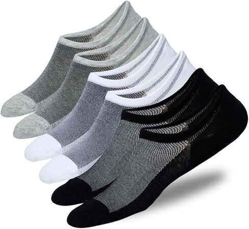 Mens No Show Socks Low Cut Ankle Short Sock Cotton Thin Casual Socks Non Slip for Loafer Flats Sneakers 3 Pairs in Saudi Arabia