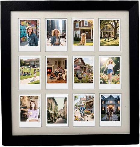 إطار صورة بولارويد لفيلم Instax Mini 2×3 - 12 فتحة، شاشة عرض جدارية سوداء للصور (أسود، 13.85×12.6) in Kuwait