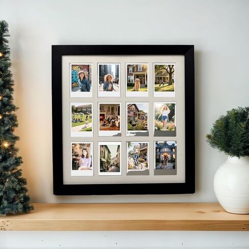 إطار صورة بولارويد لفيلم Instax Mini 2×3 - 12 فتحة، شاشة عرض جدارية سوداء للصور (أسود، 13.85×12.6) in Kuwait