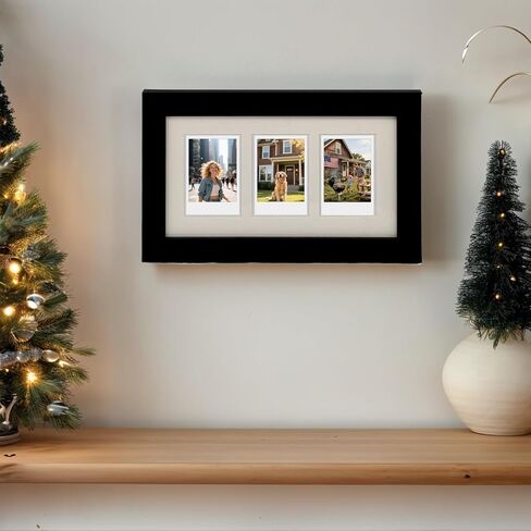 إطار صورة بولارويد لفيلم Instax Mini 2×3 - 12 فتحة، شاشة عرض جدارية سوداء للصور (أسود، 13.85×12.6) in Kuwait