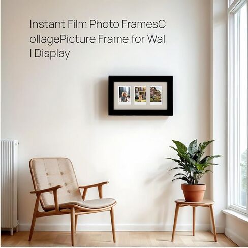 إطار صورة بولارويد لفيلم Instax Mini 2×3 - 12 فتحة، شاشة عرض جدارية سوداء للصور (أسود، 13.85×12.6) in Kuwait