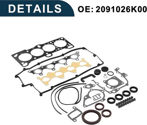 مجموعة حشيات رأس الأسطوانة لكيا ريو 1.6L 2006-2010 لشركة Hyundai G4ED(CVVT) ختم كفاءة جديد رقم 2091026K00 مجموعة حشيات صمام المحرك الأسود 1 Set in Saudi Arabia